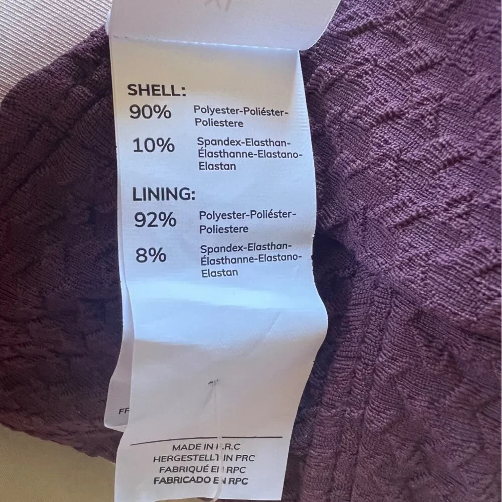 CUPSHE Textured Plum Bikini Top With Adjustable Straps & Back Closure Size XL